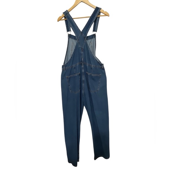 New FREE PEOPLE Ziggy Sapphire Blue Denim Overalls Medium Wash WTF Size Medium - Picture 6 of 12